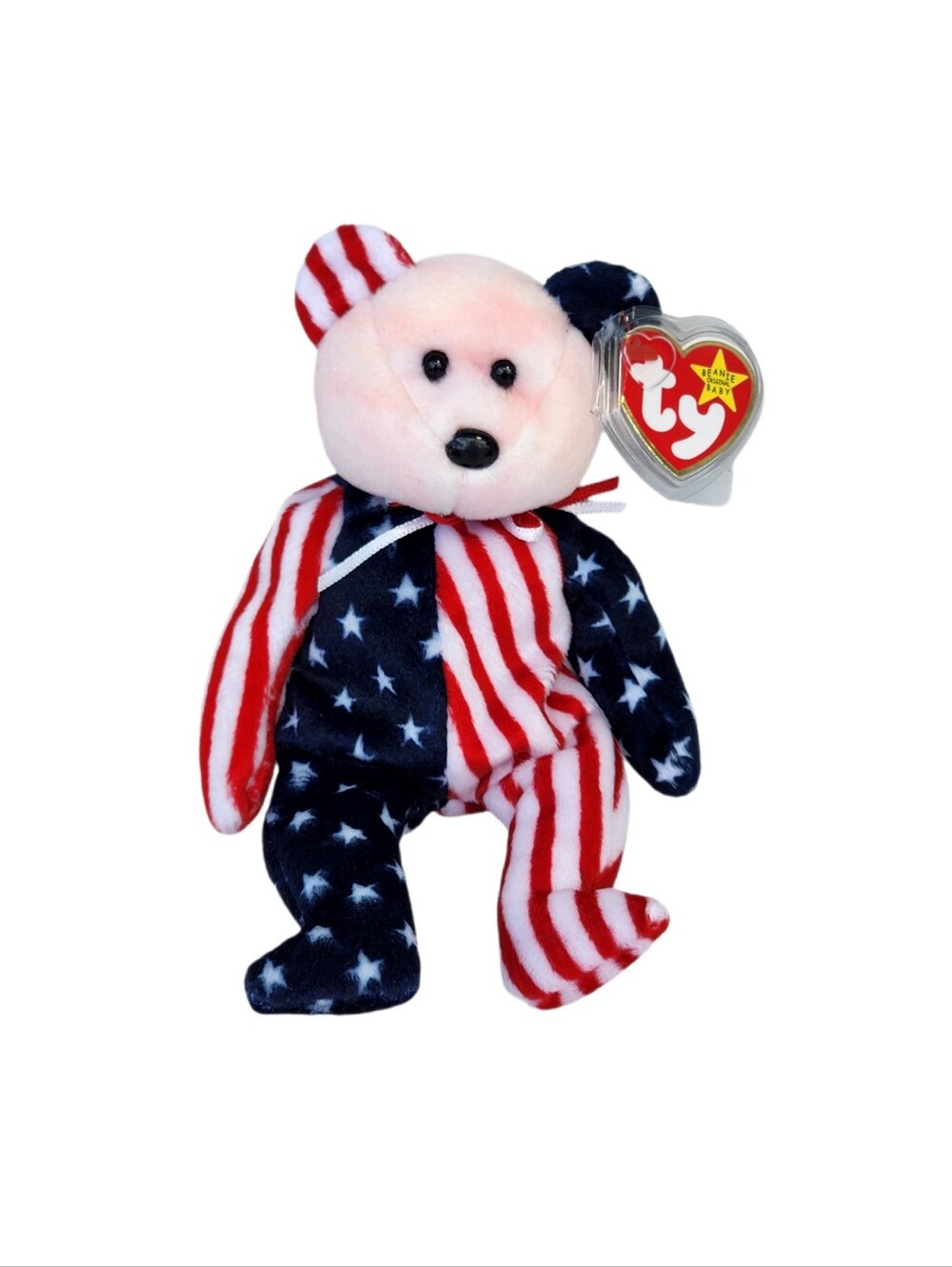 Ty Beanie Baby PINK FACE - SPANGLE The BEAR - NWT